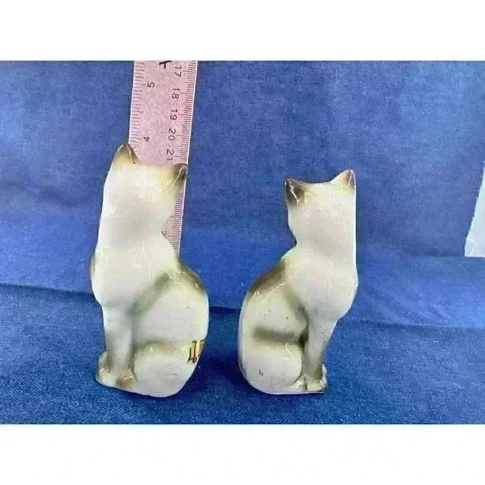 VTG Set Mid Century Siamese Cats‎ With Sapphire Eyes Salt & Pepper Shakers